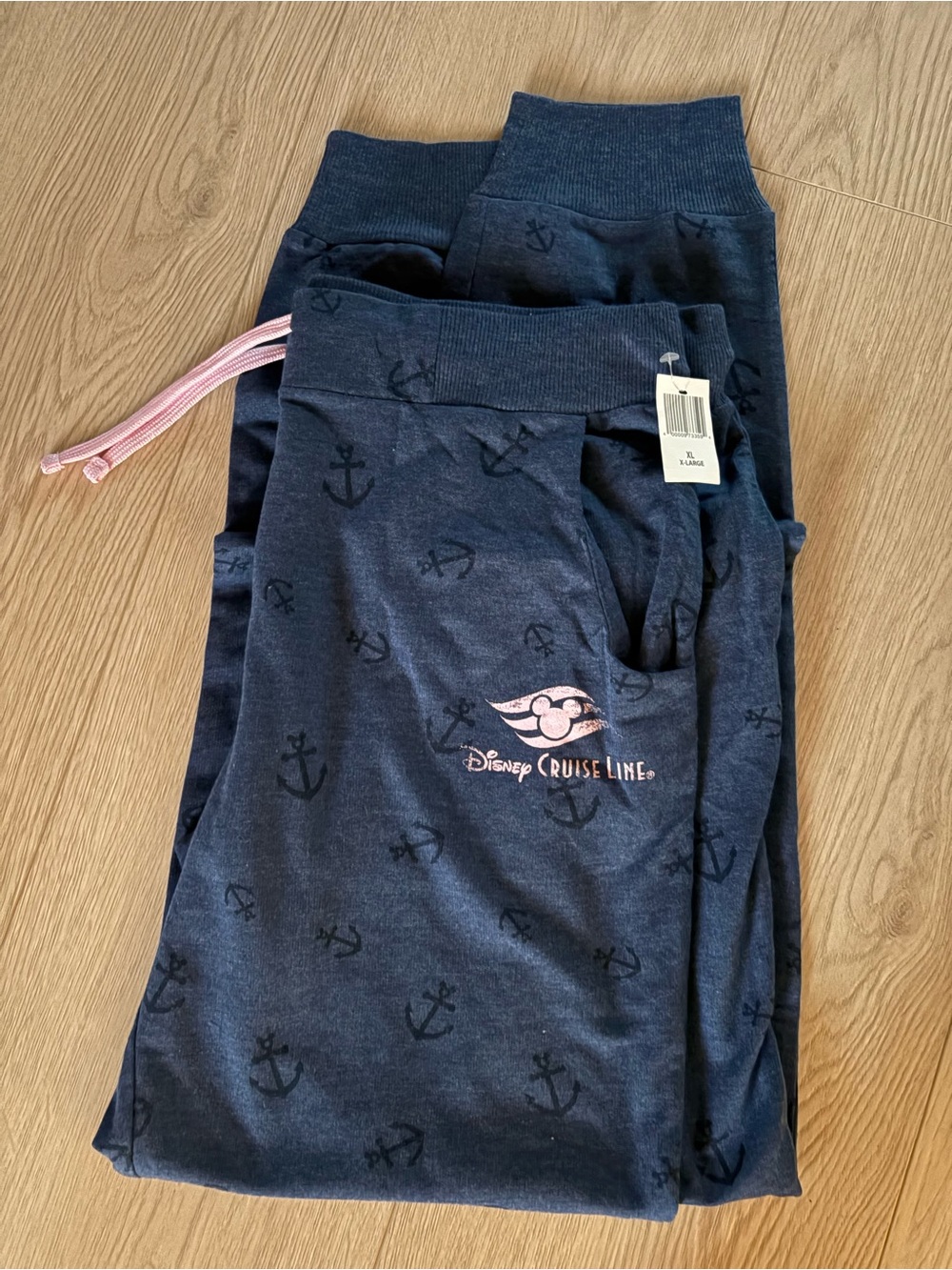 NWT Disney Cruise Line Navy Anchor Jogger Pants